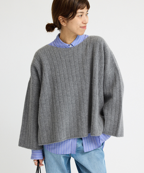 ワイドリブボートプルオーバー　IENA セール】ワイドリブボートプルオーバー（ニット/セーター）｜IENA