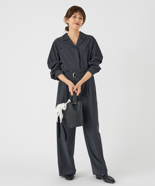 オープンカラージャンプスーツ（つなぎ/オールインワン）｜IENA