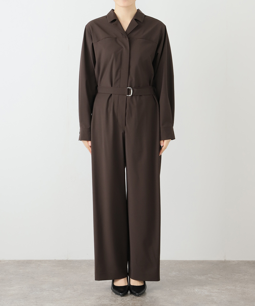 ブラウン ジャンプスーツ Lサイズ 24AMSPA12]THE SHINZONE(ザ シンゾーン)NOTCHED LAPEL JUMP