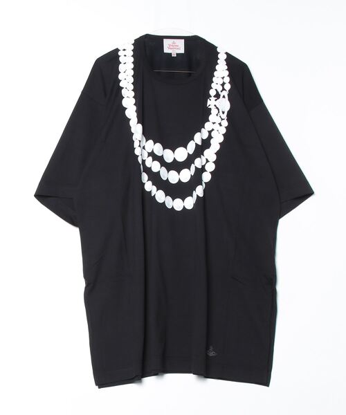 Vivienne Westwood MAN（ヴィヴィアンウエストウッドマン）の「PEARLS BIG LONG T-SHIRT（Tシャツ/カットソー・メンズ・ホワイト/ブラック・FREE）」の2枚目の写真