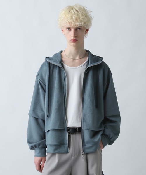 HARE(ハレ)の「MILKYスウェードフラシパーカー(HARE)(パーカー・メンズ・ブラック/グレー/ブルー/オレンジ/ライトグレー・SMALL/MEDIUM)」の5枚目の写真
