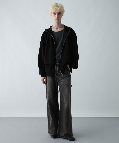 HARE(ハレ)の「MILKYスウェードフラシパーカー(HARE)(パーカー・メンズ・ブラック/グレー/ブルー/オレンジ/ライトグレー・SMALL/MEDIUM)」の7枚目の写真