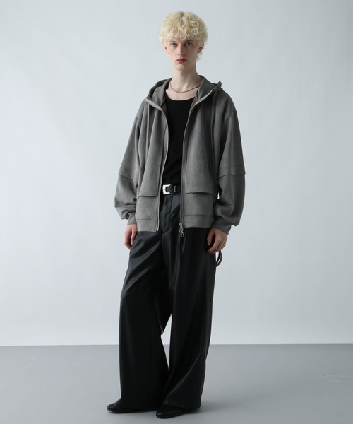 HARE(ハレ)の「MILKYスウェードフラシパーカー(HARE)(パーカー・メンズ・ブラック/グレー/ブルー/オレンジ/ライトグレー・SMALL/MEDIUM)」の9枚目の写真