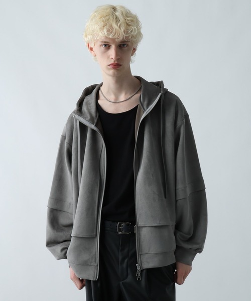 HARE(ハレ)の「MILKYスウェードフラシパーカー(HARE)(パーカー・メンズ・ブラック/グレー/ブルー/オレンジ/ライトグレー・SMALL/MEDIUM)」の11枚目の写真