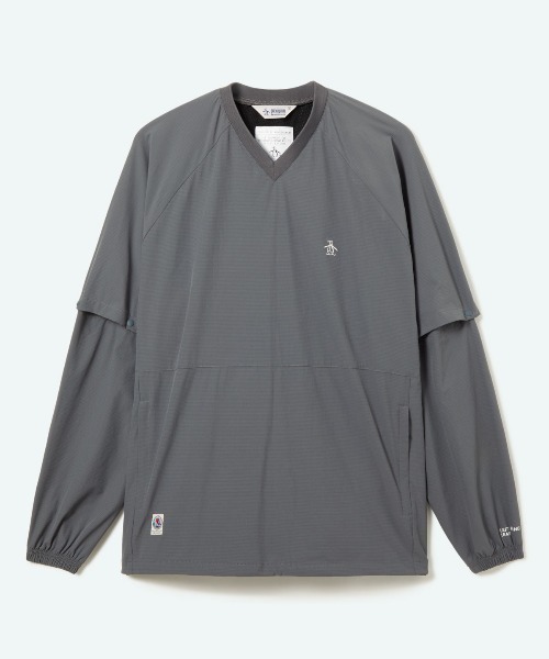 penguin BY MUNSINGWEAR（ペンギン バイ マンシングウェア）の「USA UTILITY PULLOVER JACKET　ゴルフウェア ナイロンジャケット（ナイロンジャケット・メンズ・グレー/ネイビー/ブラック・L/XL/M）」の2枚目の写真