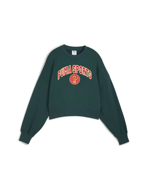 PUMA（プーマ）の「PUMA プーマ ウィメンズ ワードローブ ESS スポーツ レガシー II クルー スウェット（スウェット・レディース・ダークグリーン/ピンク系その他2・SMALL/MEDIUM/LARGE/X-LARGE）」の7枚目の写真