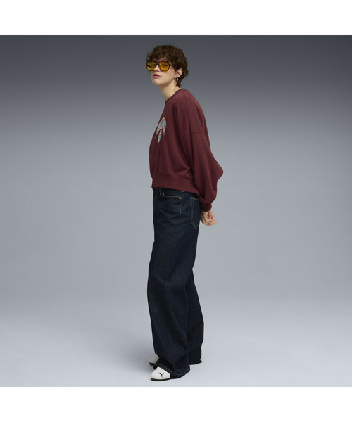 PUMA（プーマ）の「PUMA プーマ ウィメンズ ワードローブ ESS スポーツ レガシー II クルー スウェット（スウェット・レディース・ダークグリーン/ピンク系その他2・SMALL/MEDIUM/LARGE/X-LARGE）」の10枚目の写真