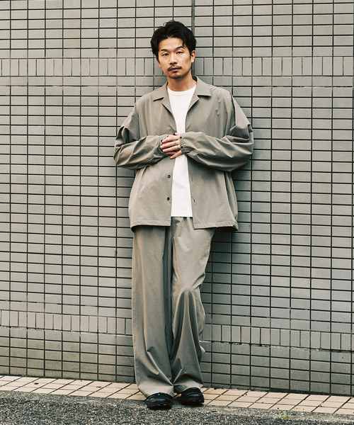 オーバーサイズシャツ&ワイドスラックス UVカット セットアップ