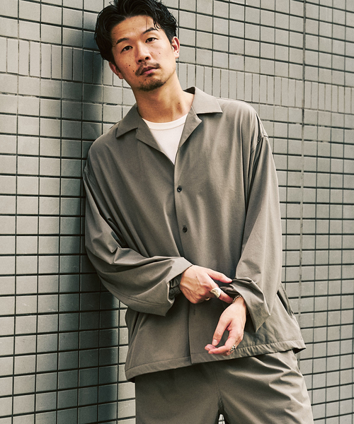 オーバーサイズシャツ&ワイドスラックス UVカット セットアップ