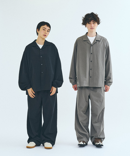 オーバーサイズシャツ&ワイドスラックス UVカット セットアップ