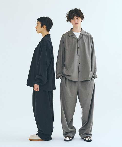 オーバーサイズシャツ&ワイドスラックス UVカット セットアップ