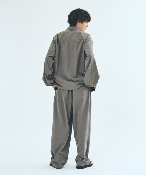 オーバーサイズシャツ&ワイドスラックス UVカット セットアップ オーバーサイズシャツ&ワイドスラックス UVカット セットアップ