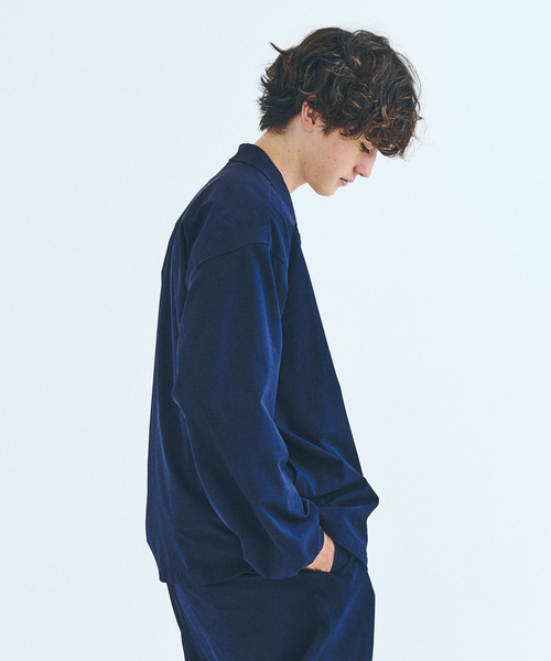 417 EDIFICE（フォーワンセブンエディフィス）の「オーバーサイズシャツ&ワイドスラックス UVカット セットアップ（スーツセット・メンズ・ダークブルー/ベージュ/ブラック・X-LARGE/LARGE/MEDIUM）」の7枚目の写真