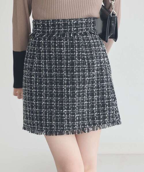 セール】フリンジツイードミニスカート（スカート）｜earth