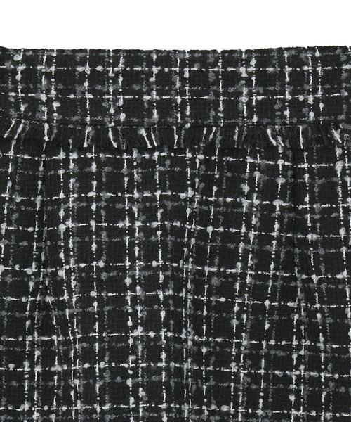 earth music&ecology（アースミュージックアンドエコロジー）の「フリンジツイードミニスカート（スカート・レディース・ブラック/アイボリー・M/S）」の21枚目の写真