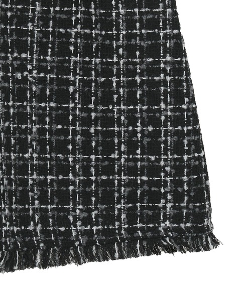 earth music&ecology（アースミュージックアンドエコロジー）の「フリンジツイードミニスカート（スカート・レディース・ブラック/アイボリー・M/S）」の22枚目の写真