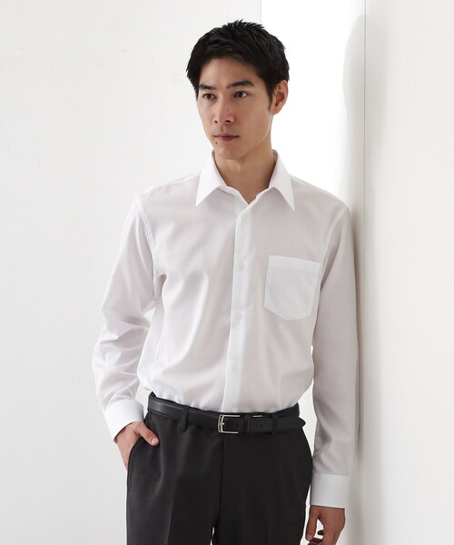 THE SHOP TK (ザ ショップ ティーケー )の「ドレスドビーシャツ(ビジネスシャツ・メンズ・オフホワイト/サックスブルー・03/02/01/04)」の1枚目の写真