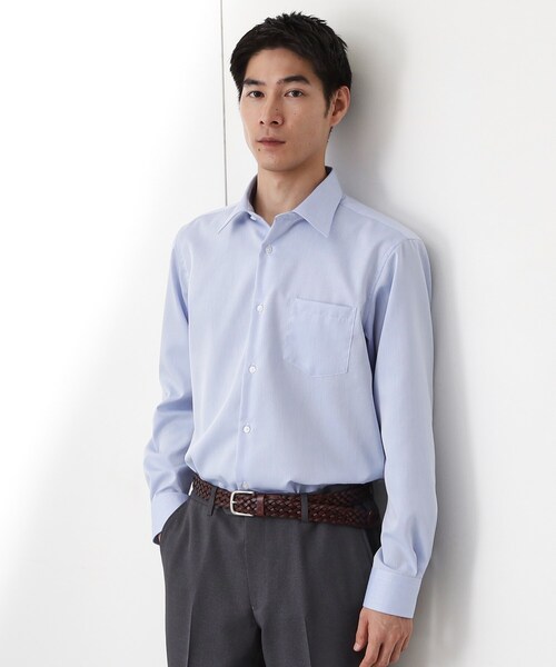 THE SHOP TK (ザ ショップ ティーケー )の「ドレスドビーシャツ(ビジネスシャツ・メンズ・オフホワイト/サックスブルー・03/02/01/04)」の2枚目の写真