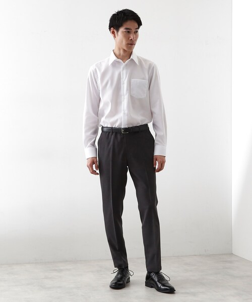 THE SHOP TK (ザ ショップ ティーケー )の「ドレスドビーシャツ(ビジネスシャツ・メンズ・オフホワイト/サックスブルー・03/02/01/04)」の9枚目の写真