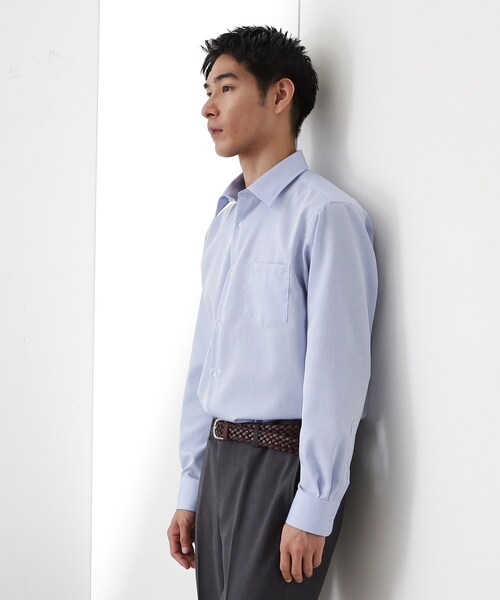 THE SHOP TK (ザ ショップ ティーケー )の「ドレスドビーシャツ(ビジネスシャツ・メンズ・オフホワイト/サックスブルー・03/02/01/04)」の12枚目の写真