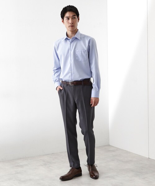 THE SHOP TK (ザ ショップ ティーケー )の「ドレスドビーシャツ(ビジネスシャツ・メンズ・オフホワイト/サックスブルー・03/02/01/04)」の13枚目の写真