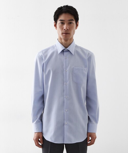 THE SHOP TK (ザ ショップ ティーケー )の「ドレスドビーシャツ(ビジネスシャツ・メンズ・オフホワイト/サックスブルー・03/02/01/04)」の16枚目の写真