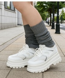 LOVE HUNTER/厚底 スニーカー 8cm トリプルソール スクエアトゥ メッシュ ダッドスニーカー(2251)