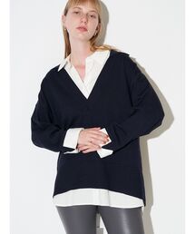 シャツドッキングスキッパーニット