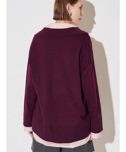 ELENDEEK（エレンディーク）の「シャツドッキングスキッパーニット（ニット/セーター・レディース・ボルドー/ネイビー/グレー・FREE）」の7枚目の写真