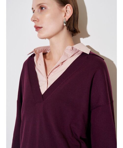 ELENDEEK（エレンディーク）の「シャツドッキングスキッパーニット（ニット/セーター・レディース・ボルドー/ネイビー/グレー・FREE）」の8枚目の写真