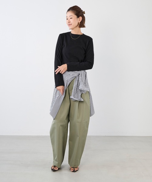 HANES(ヘインズ)の「【Hanes×THE DODO JEAN】2P クルーネックショートスリーブ・ロングスリーブTシャツ by THE DODO JEAN(Tシャツ/カットソー・レディース・ホワイト/ブラック・M)」の14枚目の写真