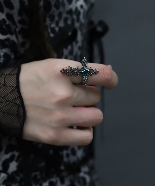 セール】ジュエルダーククロスリング（リング）｜NIBBLE POISON