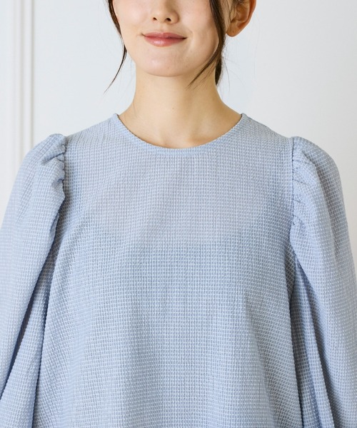 LE SOUK(ルスーク)の「ギャザースリーブプルオーバー(Tシャツ/カットソー・レディース・ブラック/カーキ/サックスブルー・フリー)」の16枚目の写真
