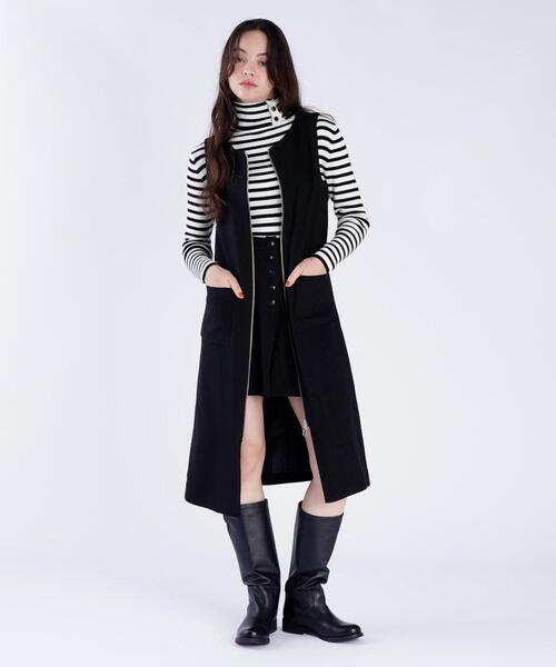 セール】フロントジッパー ロング ジャンパーワンピース（ワンピース