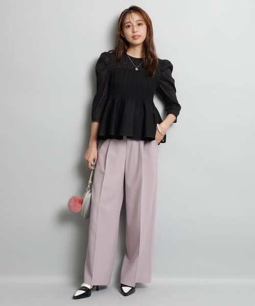 JUSGLITTY（ジャスグリッティー）の「ドットブラウスレイヤードニット（ニット/セーター・レディース・ホワイト系その他/ブラック系その他・2）」の10枚目の写真