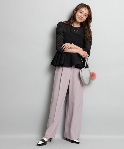 ドットブラウスレイヤードニット（ニット/セーター）｜JUSGLITTY