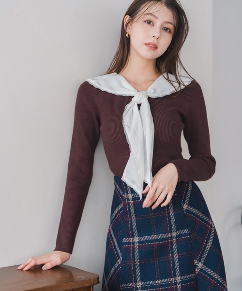 セール】2025秋冬新作 セーラーカラーニット（ニット/セーター