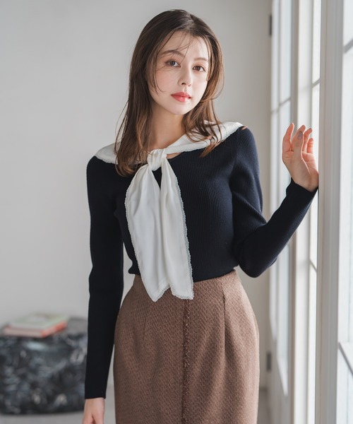 セール】2025秋冬新作 セーラーカラーニット（ニット/セーター