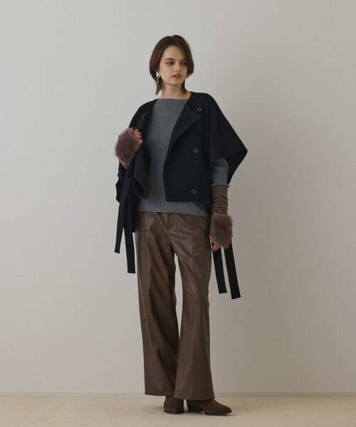 Diagram（ダイアグラム）の「ライトビーバーポンチョ（ポンチョ・レディース・ブラック/ベージュ・36）」の20枚目の写真