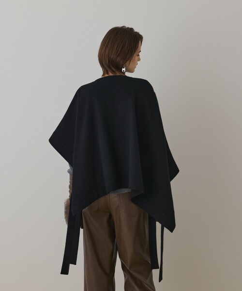 Diagram（ダイアグラム）の「ライトビーバーポンチョ（ポンチョ・レディース・ブラック/ベージュ・36）」の4枚目の写真