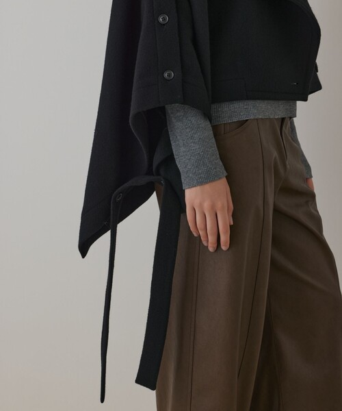 Diagram（ダイアグラム）の「ライトビーバーポンチョ（ポンチョ・レディース・ブラック/ベージュ・36）」の7枚目の写真