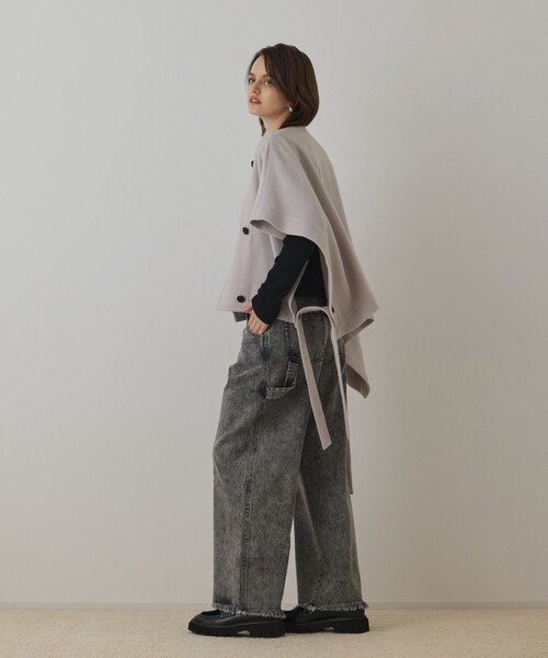 Diagram（ダイアグラム）の「ライトビーバーポンチョ（ポンチョ・レディース・ブラック/ベージュ・36）」の13枚目の写真