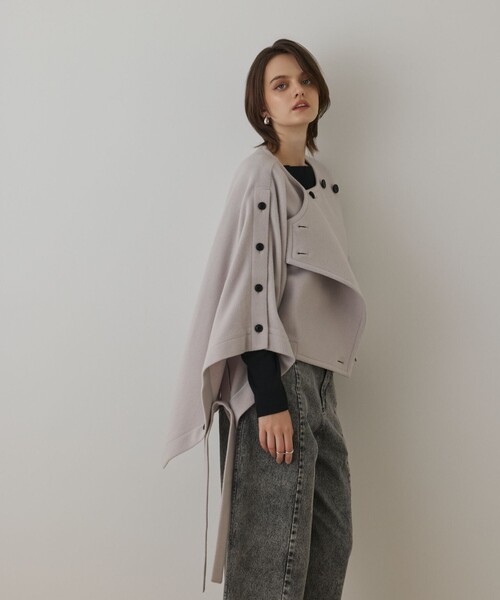 Diagram（ダイアグラム）の「ライトビーバーポンチョ（ポンチョ・レディース・ブラック/ベージュ・36）」の18枚目の写真