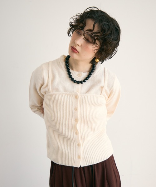 ベーシッククルーネックカーディガン（カーディガン/ボレロ）｜Trish