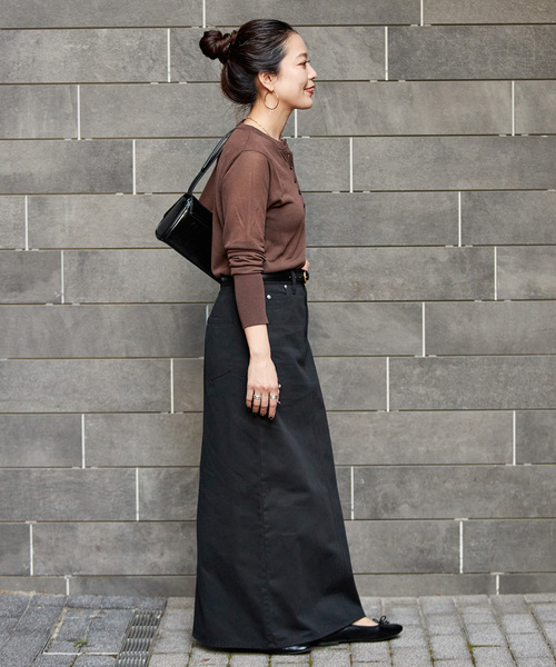 B.C STOCK（ベーセーストック）の「【WEB＋一部店舗限定】ウォッシャブル / チノスカート（スカート・レディース・ブラック/カーキ・SMALL/MEDIUM）」の16枚目の写真