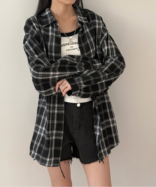 MAISON DE THERESE(メゾン ド テレーズ)の「ギンガムチェックシャツ(シャツ/ブラウス・レディース・グレー/ブラック/ブラウン・S/M/L)」の20枚目の写真