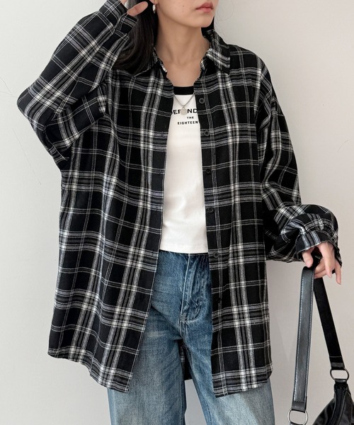 MAISON DE THERESE(メゾン ド テレーズ)の「ギンガムチェックシャツ(シャツ/ブラウス・レディース・グレー/ブラック/ブラウン・S/M/L)」の8枚目の写真