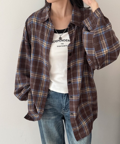 MAISON DE THERESE(メゾン ド テレーズ)の「ギンガムチェックシャツ(シャツ/ブラウス・レディース・グレー/ブラック/ブラウン・S/M/L)」の14枚目の写真