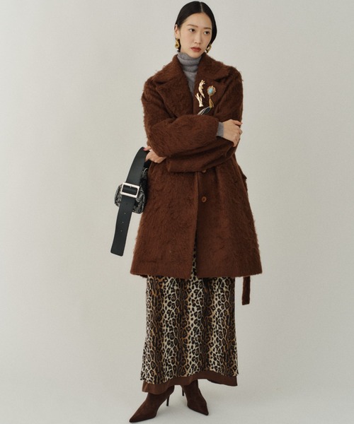 yae(ヤエ)の「Color shaggy coat / カラーシャギーコート(その他アウター・レディース・ブラウン/グレー/ライトグリーン・FREE)」の5枚目の写真