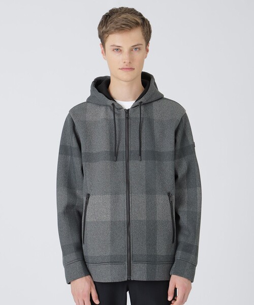 BLACK LABEL CRESTBRIDGE(ブラックレーベル・クレストブリッジ)の「【BLACK lab.】シアーダンボールクレストブリッジチェックパーカー(パーカー・メンズ・グレー系その他/ブラック・M/L/XL)」の4枚目の写真